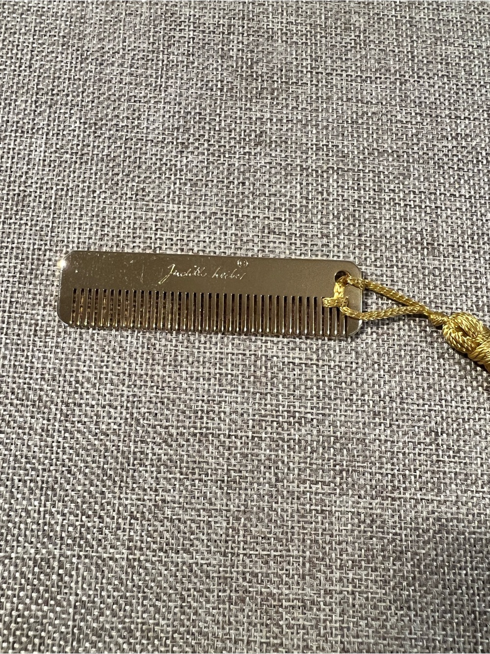 Judith Leiber Gold Tone Pocket Comb with Gold Tassel Accent